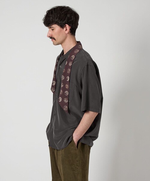 Steven Alan（スティーブンアラン）の「＜Steven Alan＞ ドレープ レギュラーカラー ショートスリーブ シャツ STANDARD LOOSE BOX（シャツ/ブラウス・メンズ・ライトグレー/ブラック/グレー・S/M/L/XL）」の13枚目の写真
