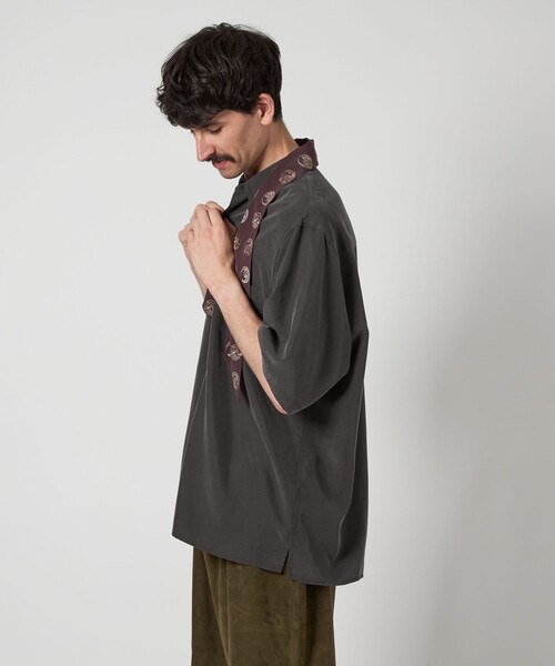 Steven Alan（スティーブンアラン）の「＜Steven Alan＞ ドレープ レギュラーカラー ショートスリーブ シャツ STANDARD LOOSE BOX（シャツ/ブラウス・メンズ・ライトグレー/ブラック/グレー・S/M/L/XL）」の15枚目の写真