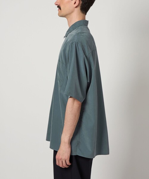 Steven Alan＞ ドレープ レギュラーカラー ショートスリーブ