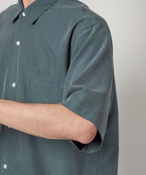 Steven Alan（スティーブンアラン）の「＜Steven Alan＞ ドレープ レギュラーカラー ショートスリーブ シャツ STANDARD LOOSE BOX（シャツ/ブラウス・メンズ・ライトグレー/ブラック/グレー・S/M/L/XL）」の19枚目の写真