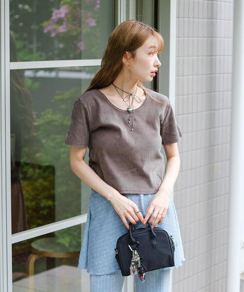 セール】【XS.Fサイズ展開/4色展開】ピグメント刺繍ロゴTEE（T
