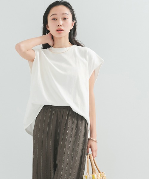 STAR&STRIPE(スターアンドストライプ)の「【STAR&STRIPE(スター&ストライプ)】NOSLEEVE CREW(Tシャツ/カットソー・レディース・オレンジ/チャコールグレー/ホワイト/ブラック・M)」の1枚目の写真