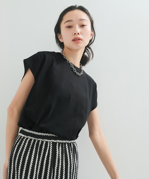 STAR&STRIPE(スターアンドストライプ)の「【STAR&STRIPE(スター&ストライプ)】NOSLEEVE CREW(Tシャツ/カットソー・レディース・オレンジ/チャコールグレー/ホワイト/ブラック・M)」の2枚目の写真