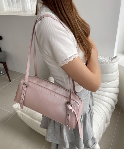 WEGO（ウィゴー）の「WEGO/ミラー付きボストンバッグ（ボストンバッグ・レディース・ブラック/ライトピンク/ホワイト/レッド・FREE）」の10枚目の写真