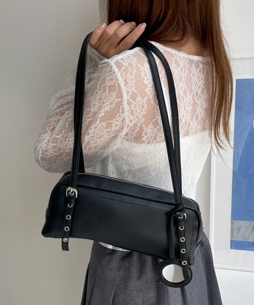 WEGO（ウィゴー）の「WEGO/ミラー付きボストンバッグ（ボストンバッグ・レディース・ブラック/ライトピンク/ホワイト/レッド・FREE）」の13枚目の写真