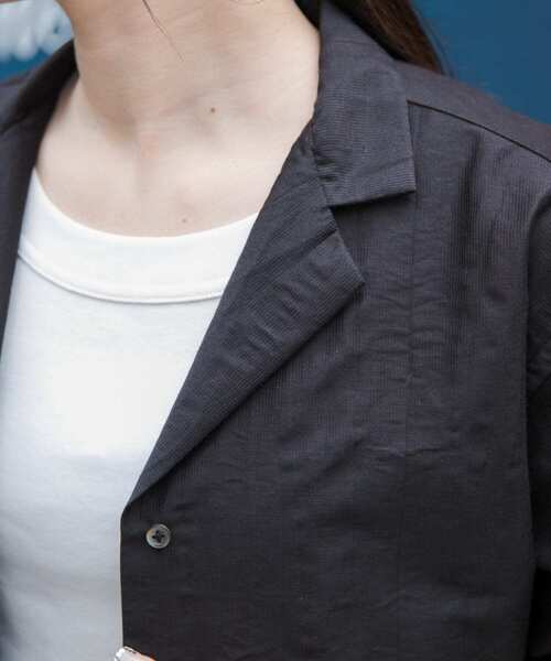 FORK&SPOON（フォークアンドスプーン）の「FORK&SPOON　リネンワッシャーオープンカラーシャツ（シャツ/ブラウス・レディース・ブラック系その他/ホワイト系その他・1）」の19枚目の写真