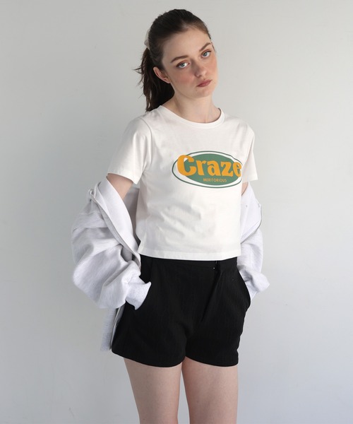 Mili affinity(ミリアフィニティー)の「センターロゴコンパクト半袖Tシャツ(Tシャツ/カットソー・レディース・レッド/オフホワイト/ブルー/ブラック・FREE)」の1枚目の写真