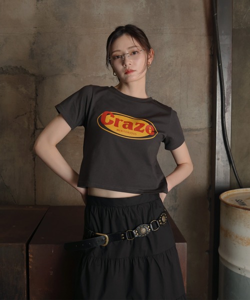 Mili affinity(ミリアフィニティー)の「センターロゴコンパクト半袖Tシャツ(Tシャツ/カットソー・レディース・レッド/オフホワイト/ブルー/ブラック・FREE)」の13枚目の写真