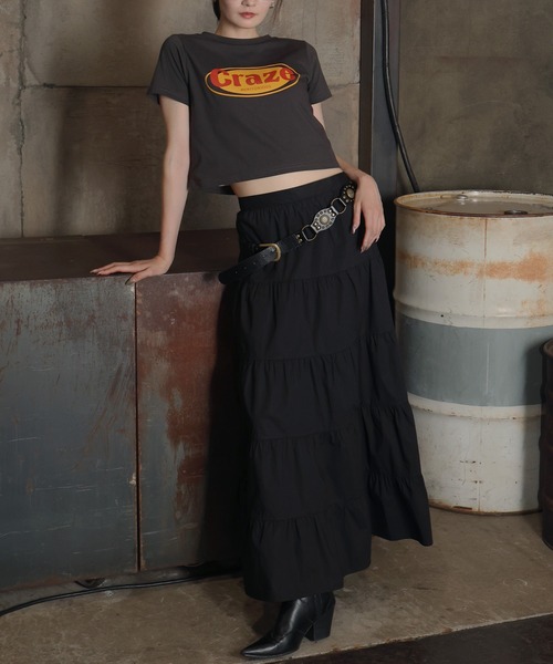 Mili affinity(ミリアフィニティー)の「センターロゴコンパクト半袖Tシャツ(Tシャツ/カットソー・レディース・レッド/オフホワイト/ブルー/ブラック・FREE)」の15枚目の写真
