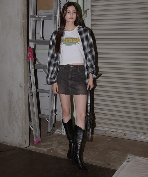 Mili affinity(ミリアフィニティー)の「センターロゴコンパクト半袖Tシャツ(Tシャツ/カットソー・レディース・レッド/オフホワイト/ブルー/ブラック・FREE)」の20枚目の写真