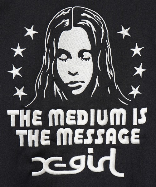 X-girl（エックスガール）の「STAR AND FACE COMPACT TRACK JACKET（ジャージ・レディース・ブラック/ブラウン/ネイビー・S/M）」の9枚目の写真