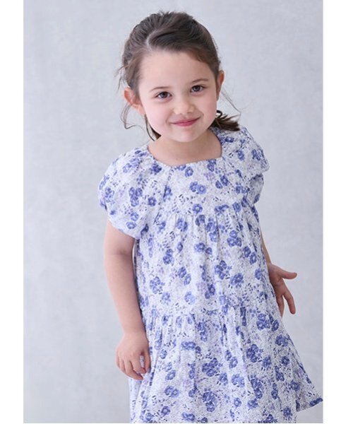 petit main（プティマイン）の「【スマイル/速乾】袖バルーンワンピ（ワンピース・キッズ・ラベンダー/チャコール/ブルー/クリーム・80ｃｍ/130cm/100cm/120cm/90cm/110cm）」の7枚目の写真