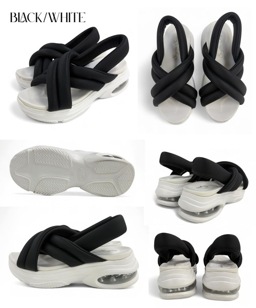 Sugar Sugar（シュガーシュガー）の「クッション ソール サンダル【SUGAR SUGAR シュガーシュガー】5900 厚底　スニーカー（サンダル・レディース・ホワイト/ブラック/ブラック×ホワイト・LL/S/M/L）」の14枚目の写真