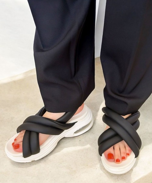 Sugar Sugar（シュガーシュガー）の「クッション ソール サンダル【SUGAR SUGAR シュガーシュガー】5900 厚底　スニーカー（サンダル・レディース・ホワイト/ブラック/ブラック×ホワイト・LL/S/M/L）」の19枚目の写真