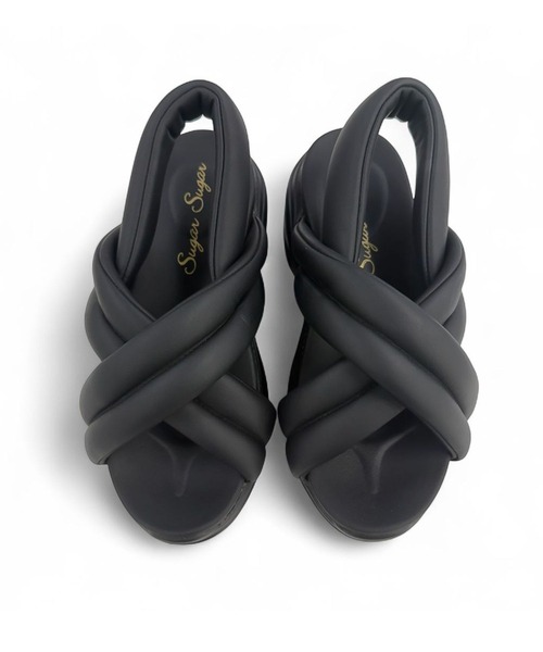 Sugar Sugar（シュガーシュガー）の「クッション ソール サンダル【SUGAR SUGAR シュガーシュガー】5900 厚底　スニーカー（サンダル・レディース・ホワイト/ブラック/ブラック×ホワイト・LL/S/M/L）」の7枚目の写真