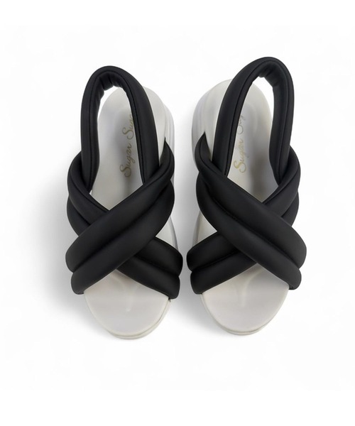 Sugar Sugar（シュガーシュガー）の「クッション ソール サンダル【SUGAR SUGAR シュガーシュガー】5900 厚底　スニーカー（サンダル・レディース・ホワイト/ブラック/ブラック×ホワイト・LL/S/M/L）」の16枚目の写真