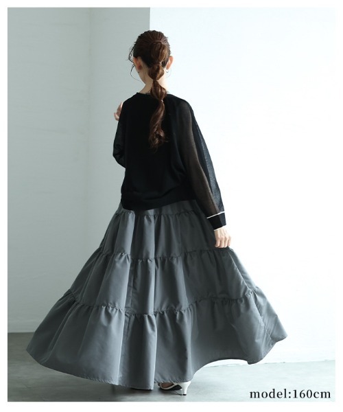 Sawa a la mode(サワアラモード)の「ノースリーブティアードワンピース(ワンピース・レディース・グレー/ブラック・FREE)」の15枚目の写真