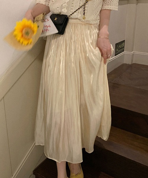 SallyLunn(サリーラン)の「プリーツロングスカート(スカート・レディース・アイボリー・MEDIUM/LARGE)」の1枚目の写真
