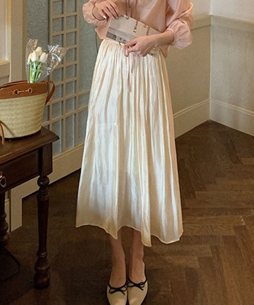 SallyLunn(サリーラン)の「プリーツロングスカート(スカート・レディース・アイボリー・MEDIUM/LARGE)」の2枚目の写真