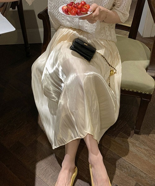 SallyLunn(サリーラン)の「プリーツロングスカート(スカート・レディース・アイボリー・MEDIUM/LARGE)」の3枚目の写真