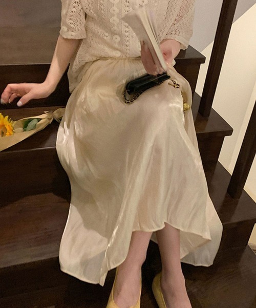 SallyLunn(サリーラン)の「プリーツロングスカート(スカート・レディース・アイボリー・MEDIUM/LARGE)」の4枚目の写真