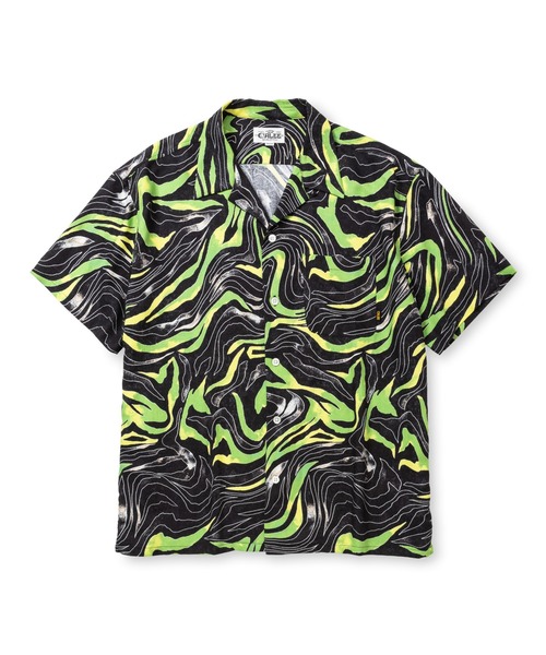 CALEE(キャリー)の「CAMO PATTERN OPEN COLLAR SH(シャツ/ブラウス・メンズ・ブラック×グリーン/ブラック×レッド・MEDIUM/LARGE/X-LARGE)」の1枚目の写真