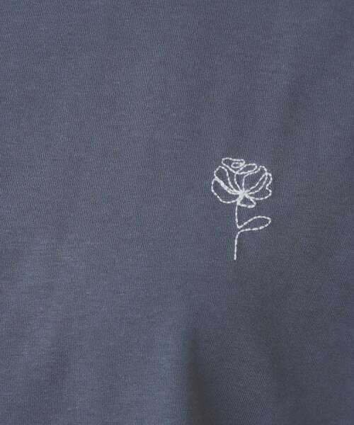 index(インデックス)の「◆《6色展開/S-3Lサイズ》フラワー刺繍Tシャツ【汗ジミ防止/吸水速乾/接触冷感/UVケア/洗濯機洗い可】(Tシャツ/カットソー・レディース・ブラック/オフホワイト/ピンク/ナチュラル/ダークグレー/ホワイト系9・44/40/38/42/36)」の16枚目の写真