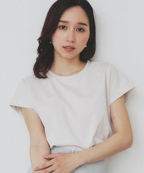 セール】《6色展開/S-3Lサイズ》フラワー刺繍Tシャツ【汗ジミ