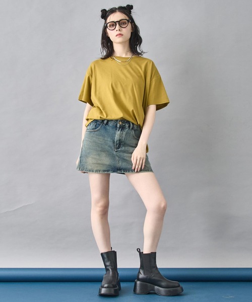 ANAP(アナップ)の「バック オープン デザイン Tシャツ(Tシャツ/カットソー・レディース・ホワイト/スミクロ/マスタード・FREE)」の12枚目の写真