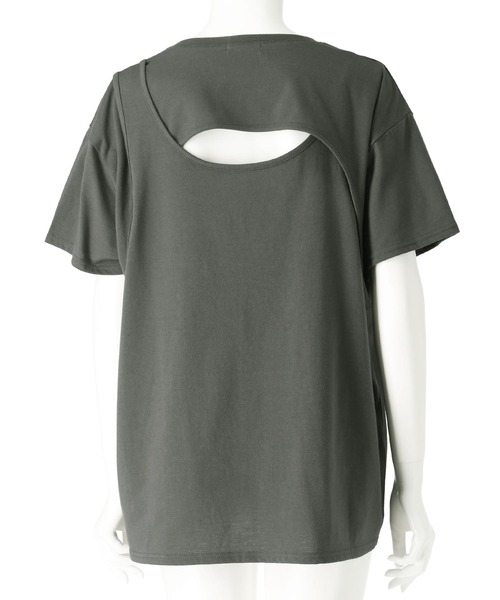 ANAP(アナップ)の「バック オープン デザイン Tシャツ(Tシャツ/カットソー・レディース・ホワイト/スミクロ/マスタード・FREE)」の6枚目の写真