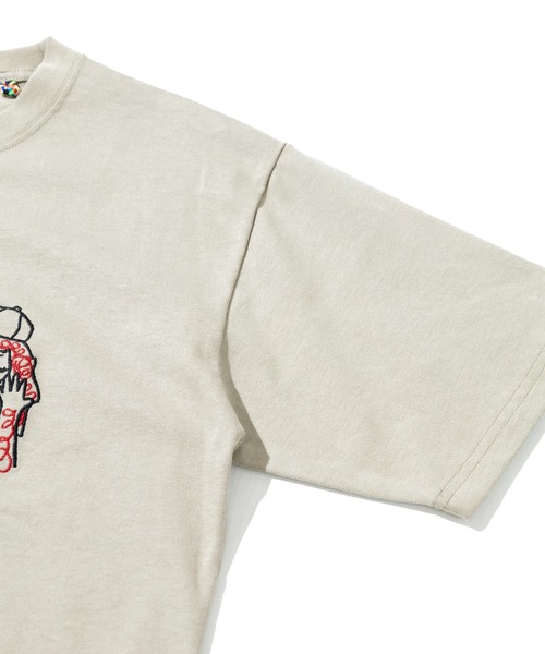 gym master（ジムマスター）の「gym master/ジムマスター　7.4oz FEEL IT！刺繍Tee（Tシャツ/カットソー・メンズ・ホワイト/ベージュ・MEDIUM/LARGE/X-LARGE）」の5枚目の写真