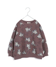 MAKE YOUR DAY | 空飛ぶ犬総柄裏毛トレーナー■80～140cm(スウェット)