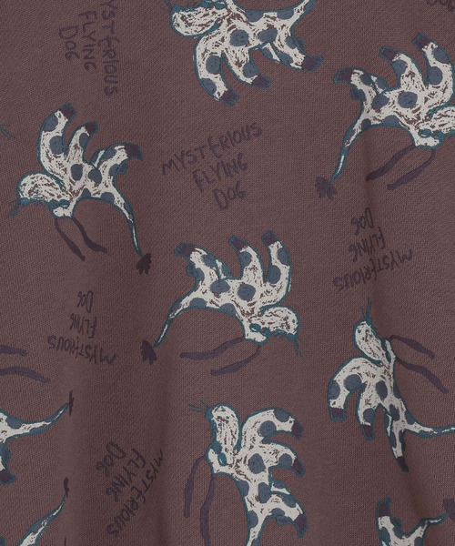 MAKE YOUR DAY（メイクユアデイ）の「空飛ぶ犬総柄裏毛トレーナー■80～140cm（スウェット・キッズ・アイボリー/モカ・140/90/130/120/110/100/80）」の14枚目の写真