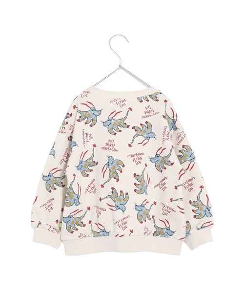 MAKE YOUR DAY（メイクユアデイ）の「空飛ぶ犬総柄裏毛トレーナー■80～140cm（スウェット・キッズ・アイボリー/モカ・140/90/130/120/110/100/80）」の8枚目の写真
