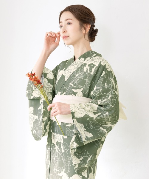 【新品未使用】　ソウビエン SOUBIEN 浴衣 帯セット(セパレート浴衣) 初心者でもプロの着姿”新二部式 セパレート浴衣3点セット（上衣