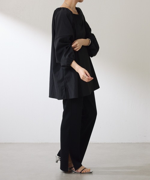 COLLAGE GALLARDAGALANTE（コラージュガリャルダガランテ）の「2WAYスクエアチュニック/WEB限定（シャツ/ブラウス・レディース・ブルー/ブラック/カーキ・FREE）」の12枚目の写真