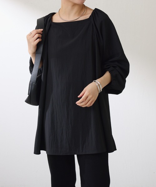 COLLAGE GALLARDAGALANTE（コラージュガリャルダガランテ）の「2WAYスクエアチュニック/WEB限定（シャツ/ブラウス・レディース・ブルー/ブラック/カーキ・FREE）」の5枚目の写真