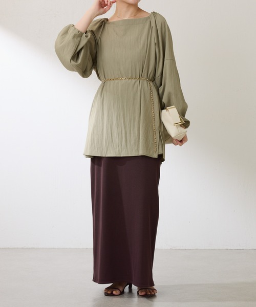 COLLAGE GALLARDAGALANTE（コラージュガリャルダガランテ）の「2WAYスクエアチュニック/WEB限定（シャツ/ブラウス・レディース・ブルー/ブラック/カーキ・FREE）」の16枚目の写真