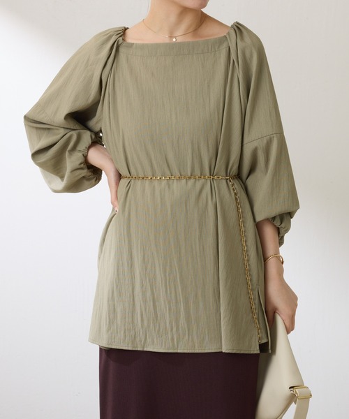 COLLAGE GALLARDAGALANTE（コラージュガリャルダガランテ）の「2WAYスクエアチュニック/WEB限定（シャツ/ブラウス・レディース・ブルー/ブラック/カーキ・FREE）」の17枚目の写真