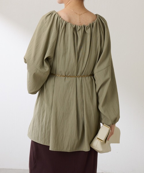 COLLAGE GALLARDAGALANTE（コラージュガリャルダガランテ）の「2WAYスクエアチュニック/WEB限定（シャツ/ブラウス・レディース・ブルー/ブラック/カーキ・FREE）」の19枚目の写真