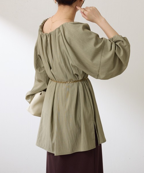 COLLAGE GALLARDAGALANTE（コラージュガリャルダガランテ）の「2WAYスクエアチュニック/WEB限定（シャツ/ブラウス・レディース・ブルー/ブラック/カーキ・FREE）」の20枚目の写真