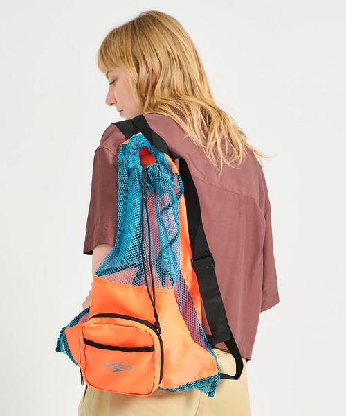 Speedo（スピード）の「SPEEDO / ポケッタブルメッシュバッグ（バックパック/リュック・レディース・オレンジ/パープル・FREE）」の2枚目の写真