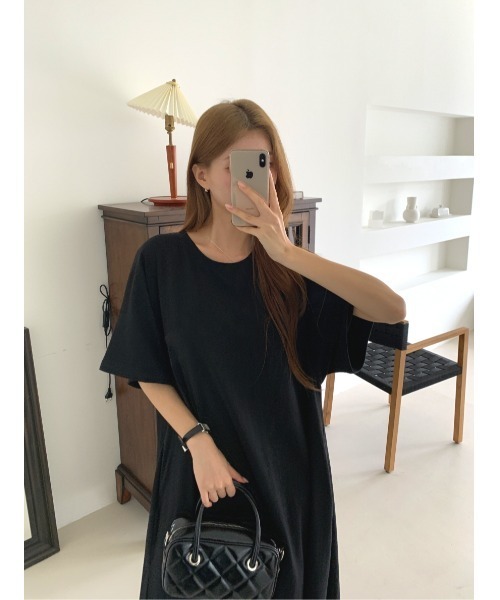 MINS MINIS(ミンスミニス)の「デイリークルーネックワンピース(ワンピース・レディース・ベージュ/ブラック・FREE)」の16枚目の写真