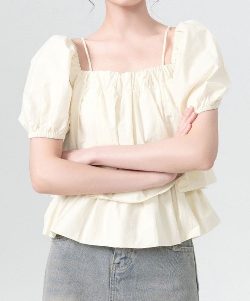 SPIGA(スピーガ)の「パフスリーブオフショルダーティアードトップス(その他トップス・レディース・ホワイト・LARGE/X-LARGE/SMALL/MEDIUM)」の9枚目の写真