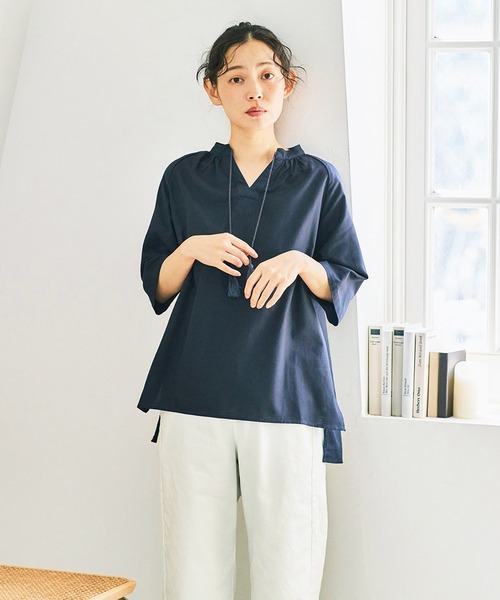 and myera(アンド マイラ)の「and myera タッセルブラウス(シャツ/ブラウス・レディース・ネイビー/グリーン/レッド・M/L/S)」の12枚目の写真