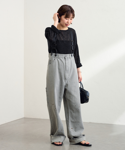PAYDAY /ペイデイ サスペンダー付きペイント加工デニム（デニム