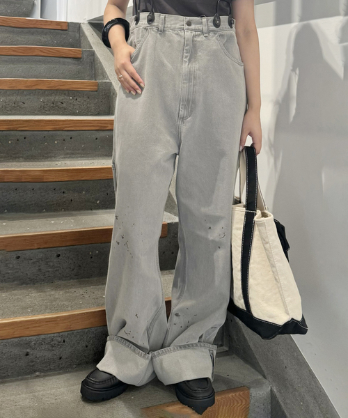 PAYDAY /ペイデイ サスペンダー付きペイント加工デニム（デニムパンツ