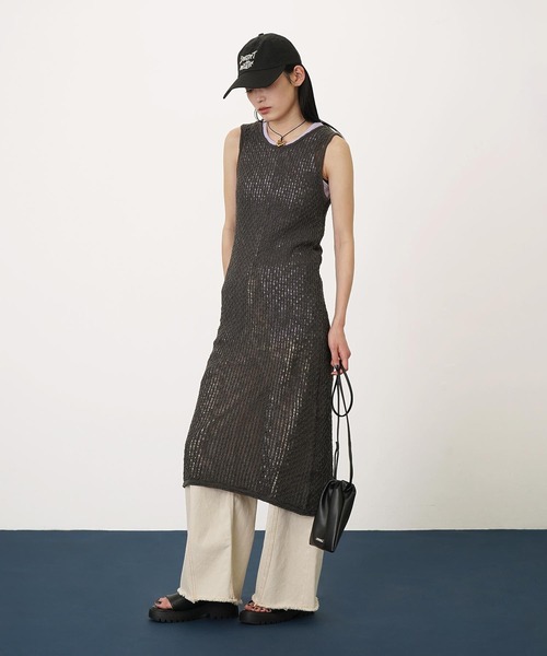DISPATCHER NO.8（ディスパッチャーナンバーエイト）の「2WAYニットタンクワンピース（ワンピース・レディース・ダークグレー/ブラック/オフホワイト・ONE SIZE）」の3枚目の写真