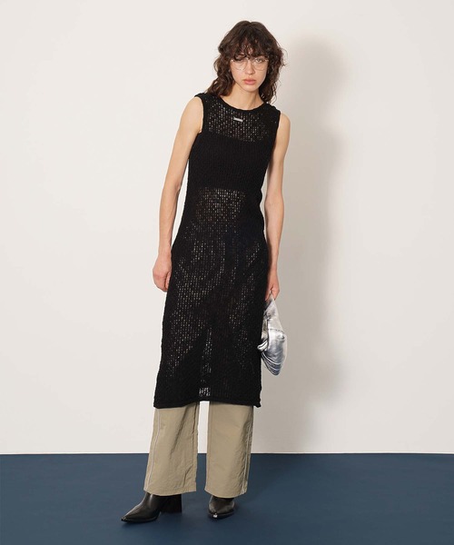 DISPATCHER NO.8（ディスパッチャーナンバーエイト）の「2WAYニットタンクワンピース（ワンピース・レディース・ダークグレー/ブラック/オフホワイト・ONE SIZE）」の4枚目の写真