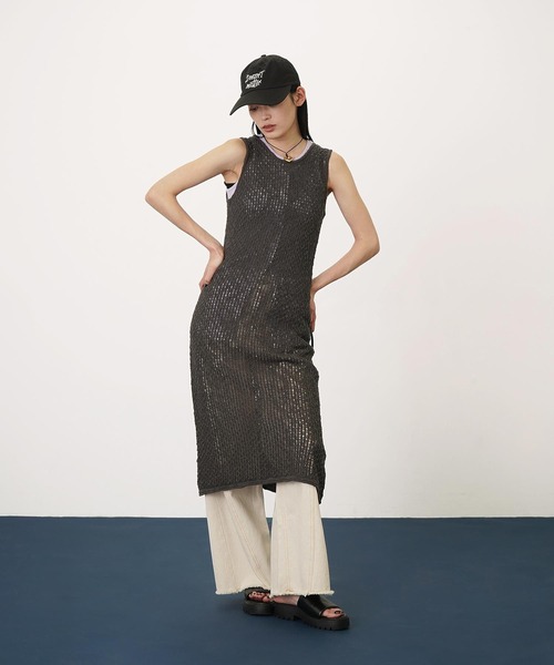 DISPATCHER NO.8（ディスパッチャーナンバーエイト）の「2WAYニットタンクワンピース（ワンピース・レディース・ダークグレー/ブラック/オフホワイト・ONE SIZE）」の21枚目の写真